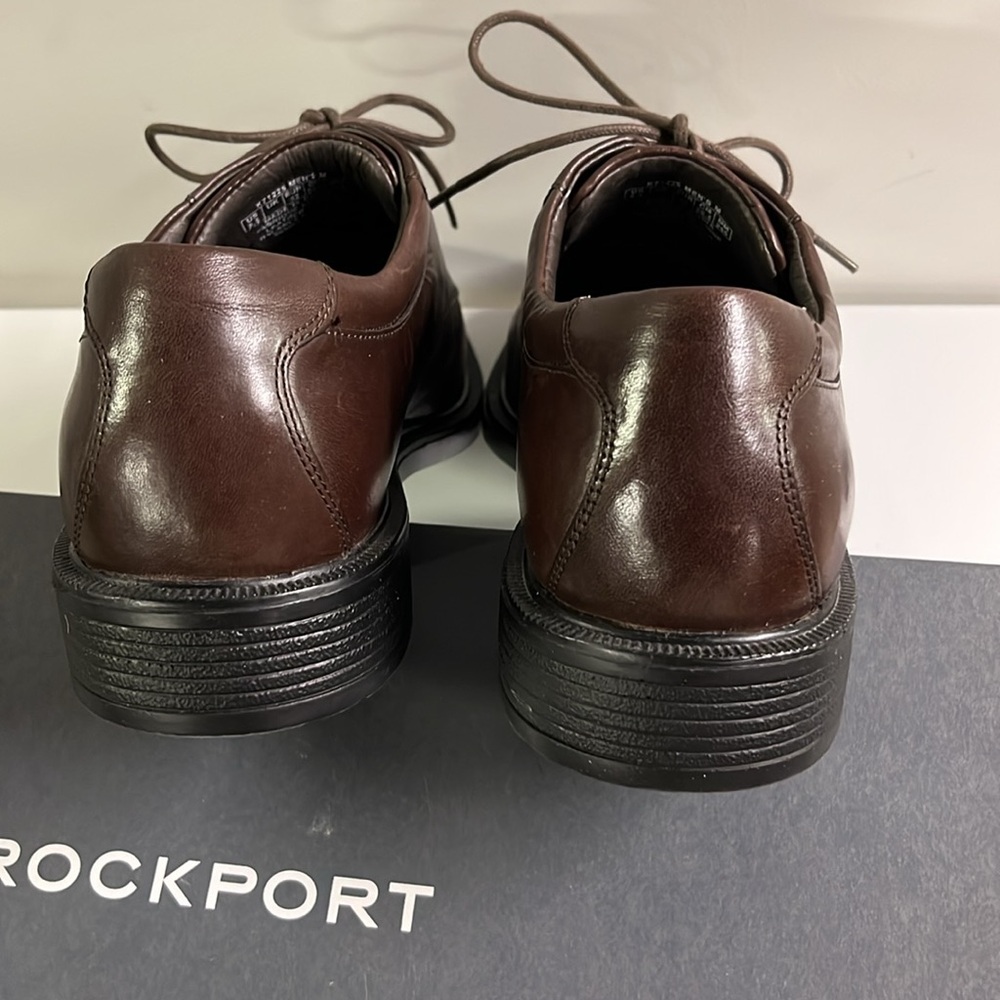 ROCKPORT Men's "Margin Oxford" Lace Up Brown Leather Career Casual Shoe SZ 8.5 - Picture 7 of 16